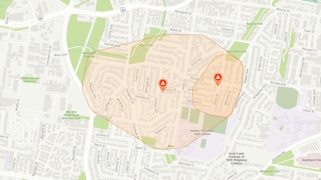 Power outage affecting Southport customers on Tuesday January 2, 2024. Picture: Energex