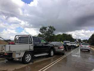 Traffic held up at Normanby Bridge.