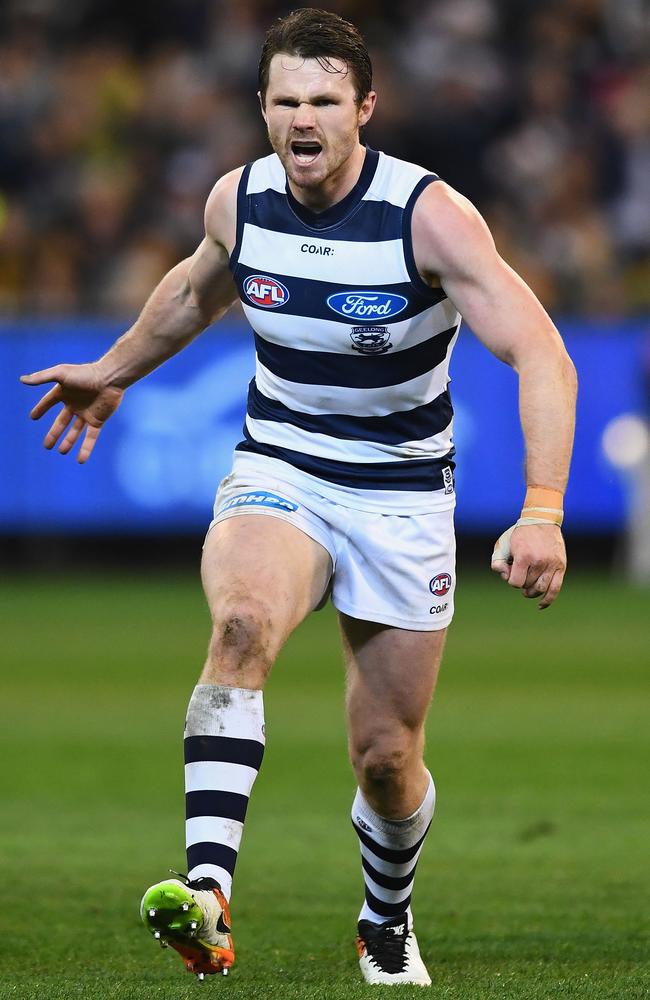 Patrick Dangerfield was left frustrated and might be wondering if he’ll ever win a flag. Picture: Getty Images