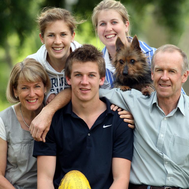 Jack Trengove with mum Deb, dad Colin and sisters Jess and Abbie.