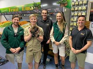 SPIKY FRIEND: Alan Fenwick and the Australia Zoo Wildlife Rescue team after saving an echidna. Picture: Contributed
