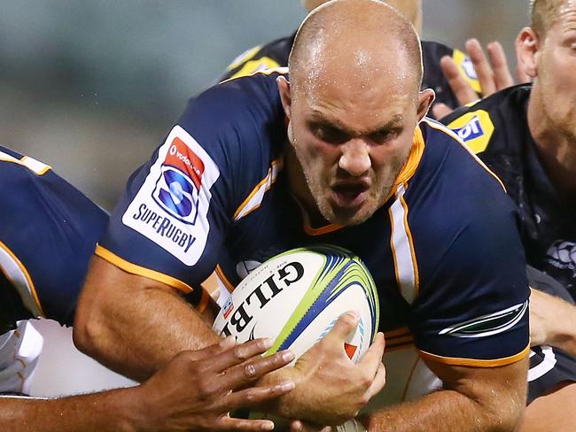 CANBERRA, AUSTRALIA - MARCH 17: Lachlan McCaffrey of the Brumbies in action during the round five Super Rugby match between the Brumbies and the Sharks at GIO Stadium on March 17, 2018 in Canberra, Australia.  (Photo by Mark Nolan/Getty Images)