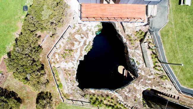 The Kilsby Sinkhole sits in the middle of sheep grazing property, near Mt Gambier. Photographer Ockert le Roux.