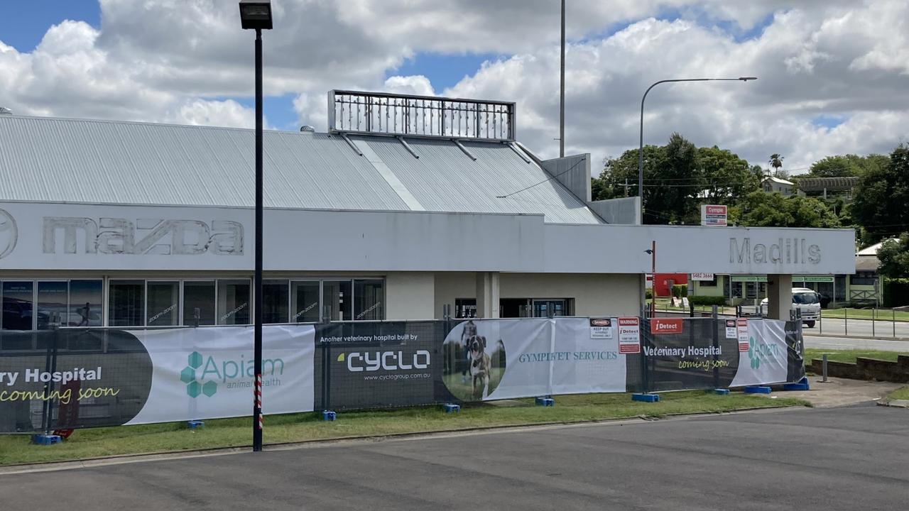 Gympie Vet Services is moving into the old home of Madill Mazda on the Bruce Hwy, opposite Gympie Central Shopping Centre.