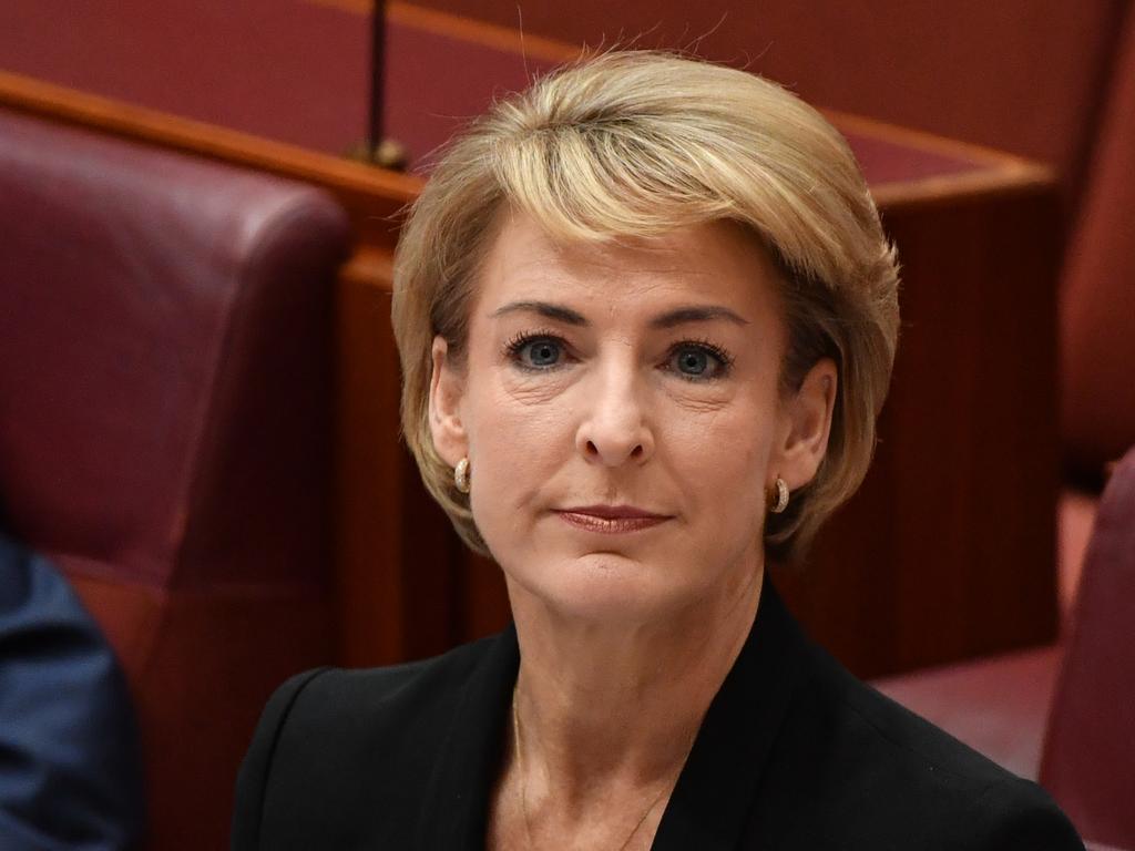 Minister for Small Business Michaelia Cash to make a statement in the Senate chamber at Parliament House in Canberra, Thursday, February 14, 2019. (AAP Image/Mick Tsikas) NO ARCHIVING