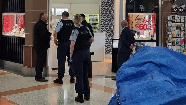 Police outside the store.