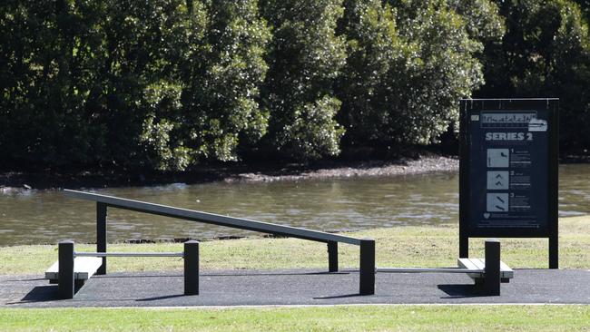 A lot of parks, like this one on the Cooks River Fitness Trail, have free gym equipment these days. Picture: Craig Wilson