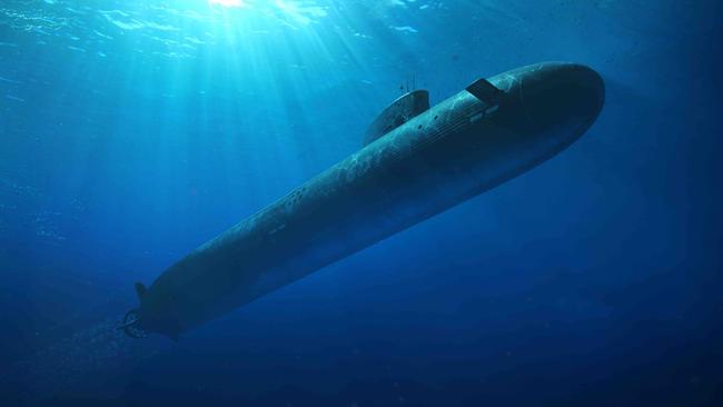 A digital illustration of the Virginia class nuclear-powered submarine. Picture: Supplied via NCA NewsWire