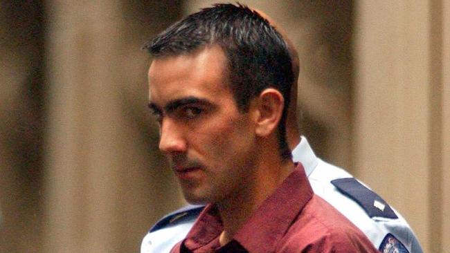 Jason Roberts at Melbourne Supreme Court after being found guilty over the shooting of Gary Silk and Rodney Miller. 