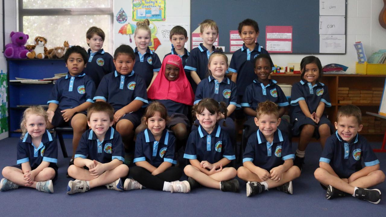 My First Year 2022: Riverview State School Prep E class (Top row: Amber-Lee, Abbey-Rose, Hugo, Nate, Christian. Middle: Ti'uharne, Sarai, Sitwat, Rosie, Grace, Malo. Front: Delta, Tyron, Kiki, Sofie, George, Riley.)