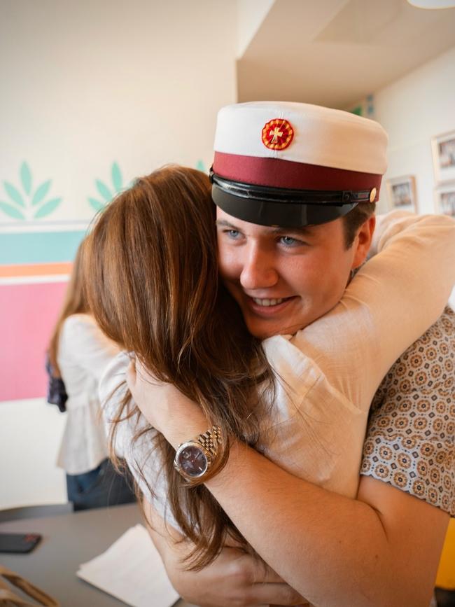 Prince Christian wraps his arms around his mother, Queen Mary. Picture: Instagram