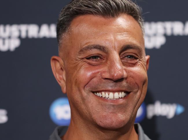 SYDNEY, AUSTRALIA - OCTOBER 06: Ross Aloisi , coach of Brisbane Roar looks on during an Australia Cup Final 2023 Media Opportunity at Allianz Stadium on October 06, 2023 in Sydney, Australia. (Photo by Mark Evans/Getty Images)