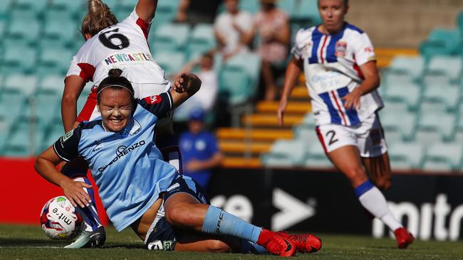 Fowler covers the injured Caitlin Foord who did her ankle during the W-League. Pic: AAP