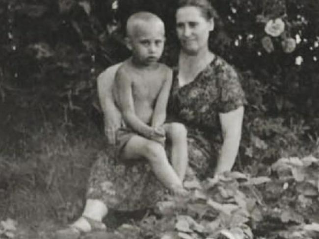 Vladimir Putin in childhood with his mother Maria. Picture: Zumapress.com/Australscope