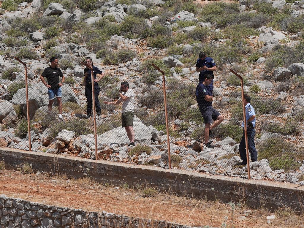 A search team at Agia Marina in Symi, Greece, where a body has been discovered during a search and rescue operation for Dr Michael Mosley. Picture: PA Images via Getty Images