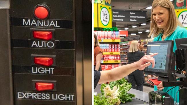 The first groceries were scanned at the innovative checkout this week at the opening of Woolworths’ new Kellyville Grove store in Sydney. Picture: Dallas Kilponen/Woolworths