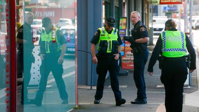 Police at the scene. Picture: PATRICK GEE