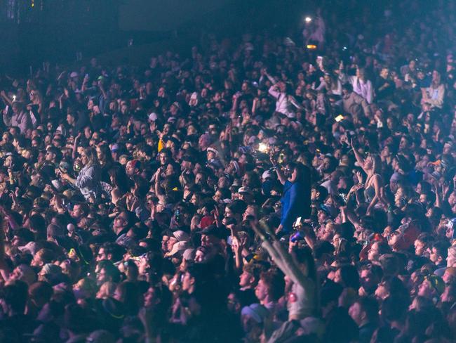 BYRON BAY, AUSTRALIA - Newswire Photos, 22 JULY 2023: Splendour in the Grass 2023: Flume plays to crowds at Splendour in the Grass, Saturday night. Picture: NCA Danielle Smith / Newswire