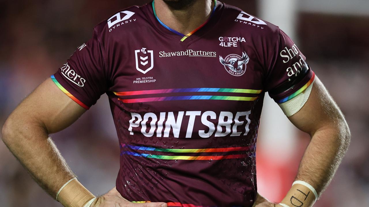 The jersey that divided the Sea Eagles in two. Picture: Cameron Spencer/Getty Images