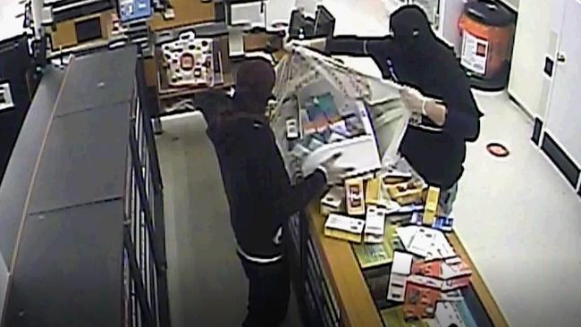 Police have released CCTV footage following a break and enter at a supermarket and an attempted break and enter at a service station at Upper Coomera on May 14, 2020. The thieves smashed their way into the Reserve Rd supermarket about 1.50am and stole a quantity of cigarettes. Picture: Queensland Police Service