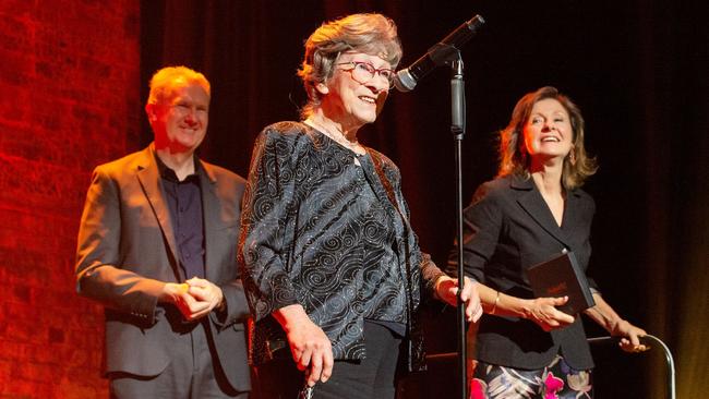 Joy McKean and daughter Anne Kirkpatrick at the Australian Women in Music Awards black carpet at New Farm, Brisbane. Picture: AAP