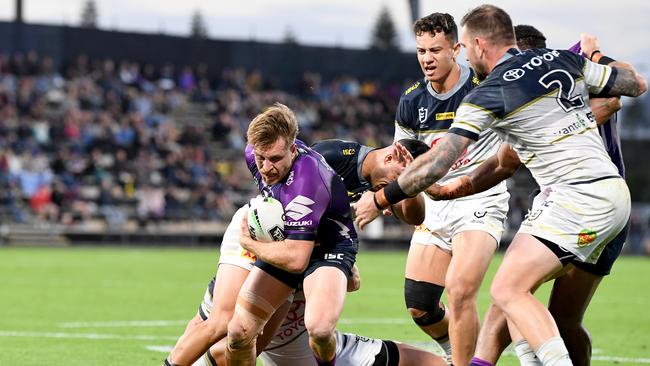 Cameron Munster has a birthday to remember, carving up the Cowboys right edge defence to score two tries. Picture: Getty Images.