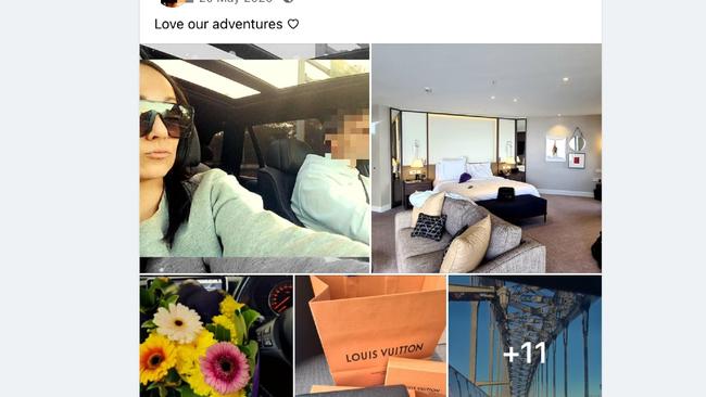 Ellen Louise Howard posted about her lifestyle on Facebook before being charged with a string of bushfire fraud offences. Picture: Supplied.