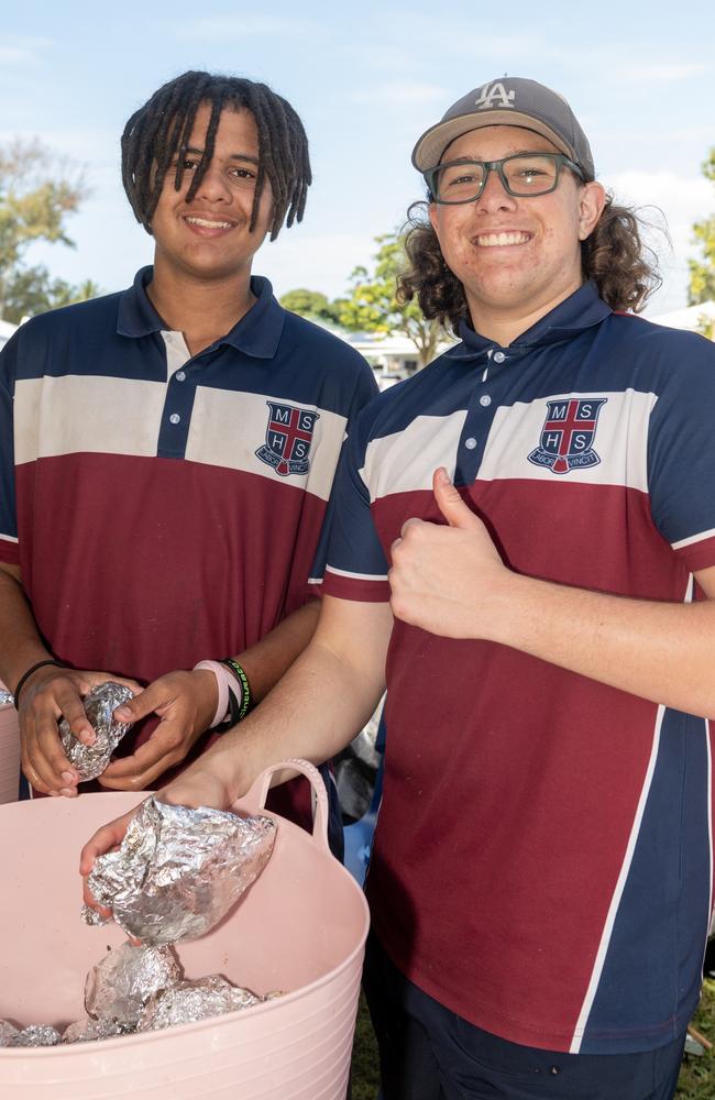 Latrell Prosser and Keelan Chapman at Mackay State High School Friday 21 July 2023 Picture: Michaela Harlow