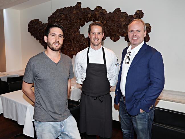 Chefs Alejandro Cancino and Andrew Gunn with Andy Buchanan at Urbane last year