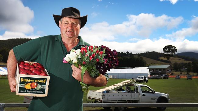 Mark Duggan, owner of Duggan Brand Apples ready for A Taste of the Huon. Picture: SAM ROSEWARNE