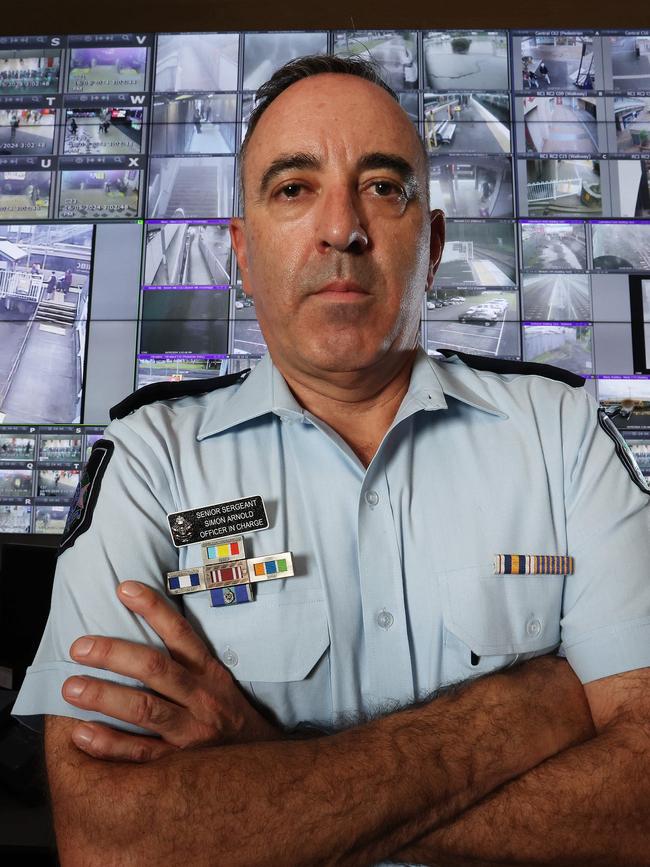 Queensland Police Service Railway Squad Officer in Charge Snr Sgt Simon Arnold. Picture: Liam Kidston