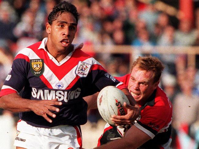 Andrew Walker in action for the Roosters in 1996.