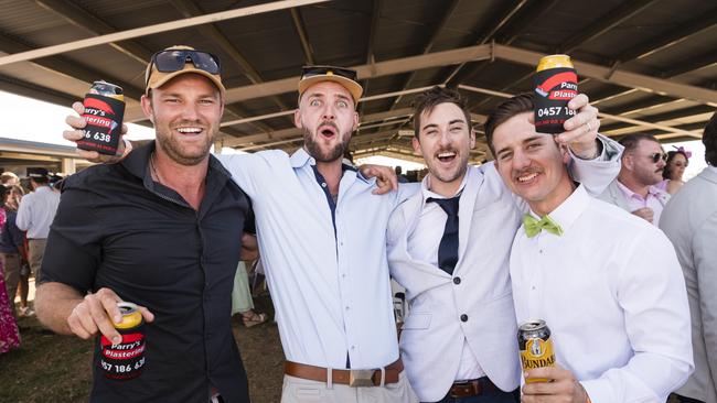 At the Clifton Races are (from left) Mick Wilson, Dan Willett, William Parry and Jake Ranger, Saturday, October 28, 2023. Picture: Kevin Farmer