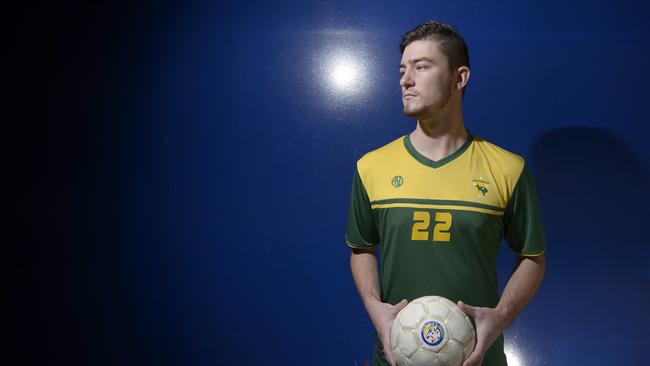 Sandstone Point Futsal player Seth Telfer at the Morayfield Sports Centre, Morayfield in 2017. Picture: Bradley Cooper