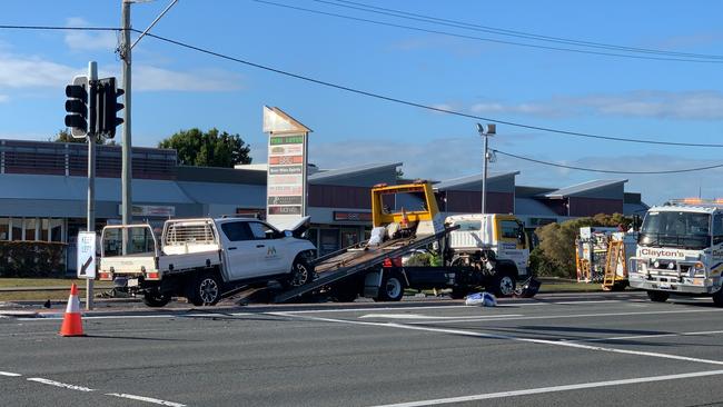 Emergency services were called to a serious crash on Nicklin Way. Picture: Aisling Brennan