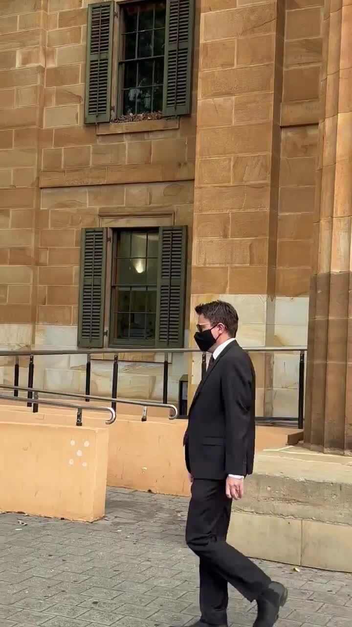 Benjamin Luke Cooper leaves the Adelaide Magistrates Court