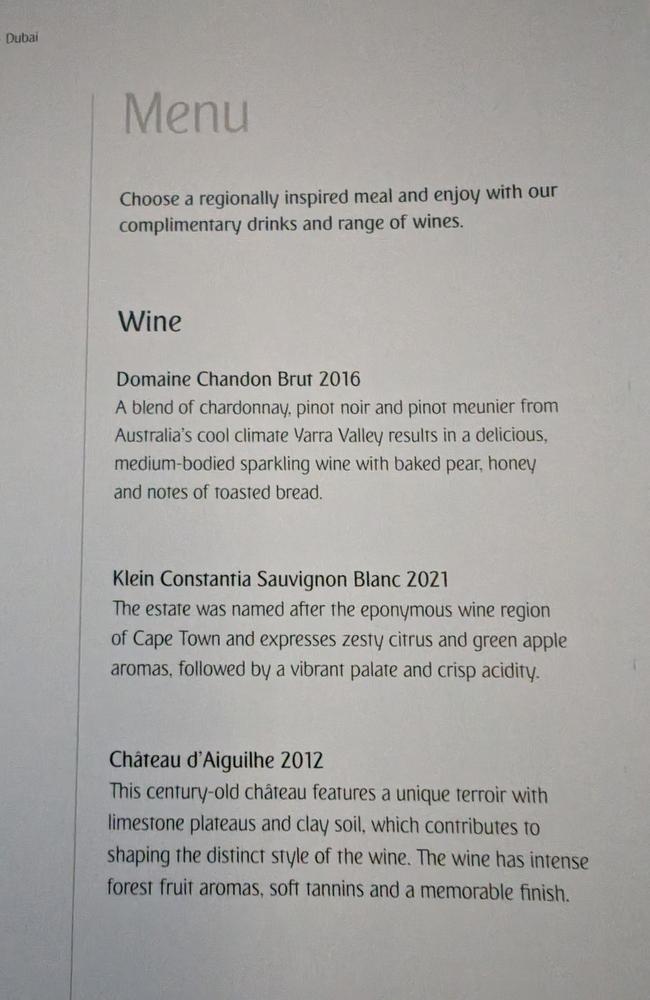 They have a pretty extensive wine list - here’s just a few. Picture: news.com.au