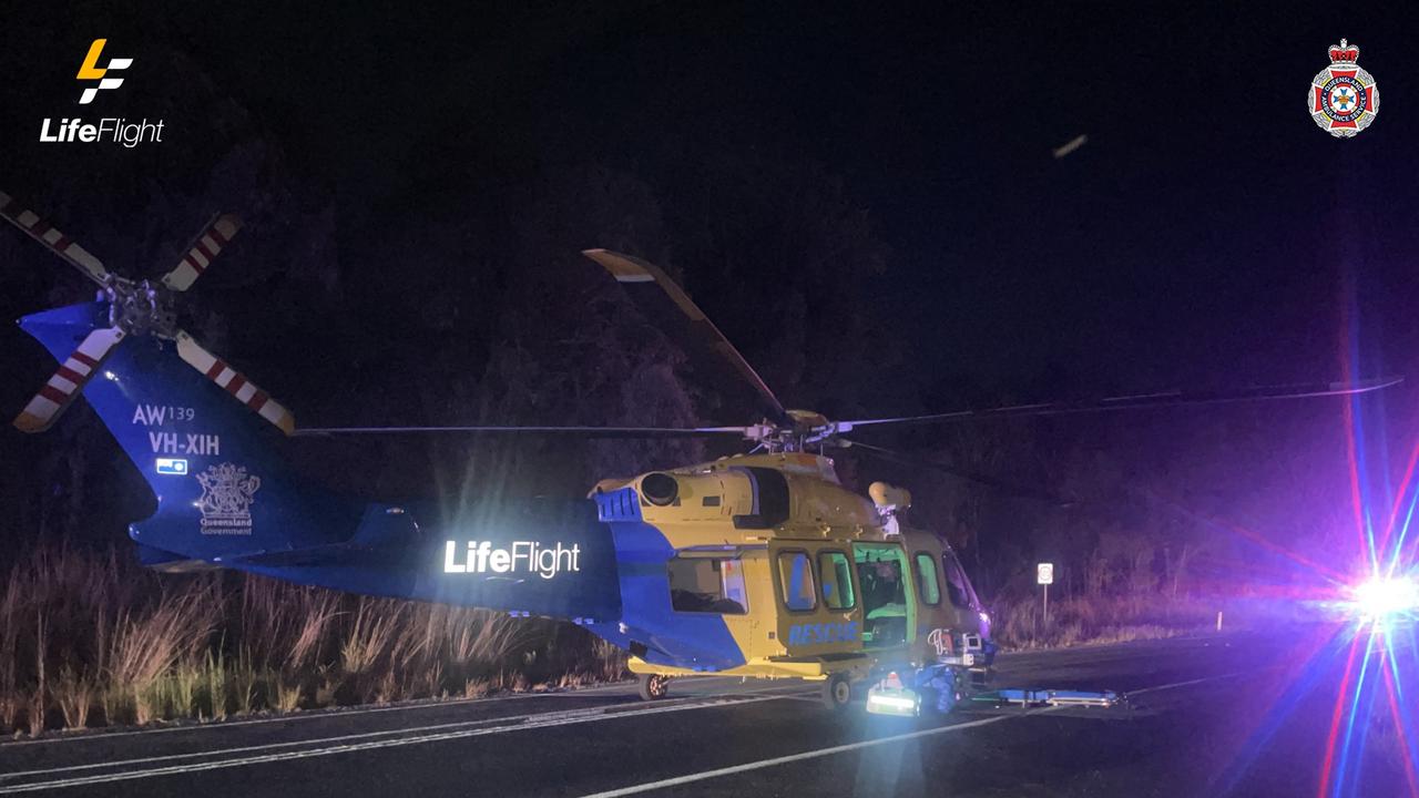 The Bundaberg based LifeFlight team dispatched a helicopter to the scene around 7.45pm last night.