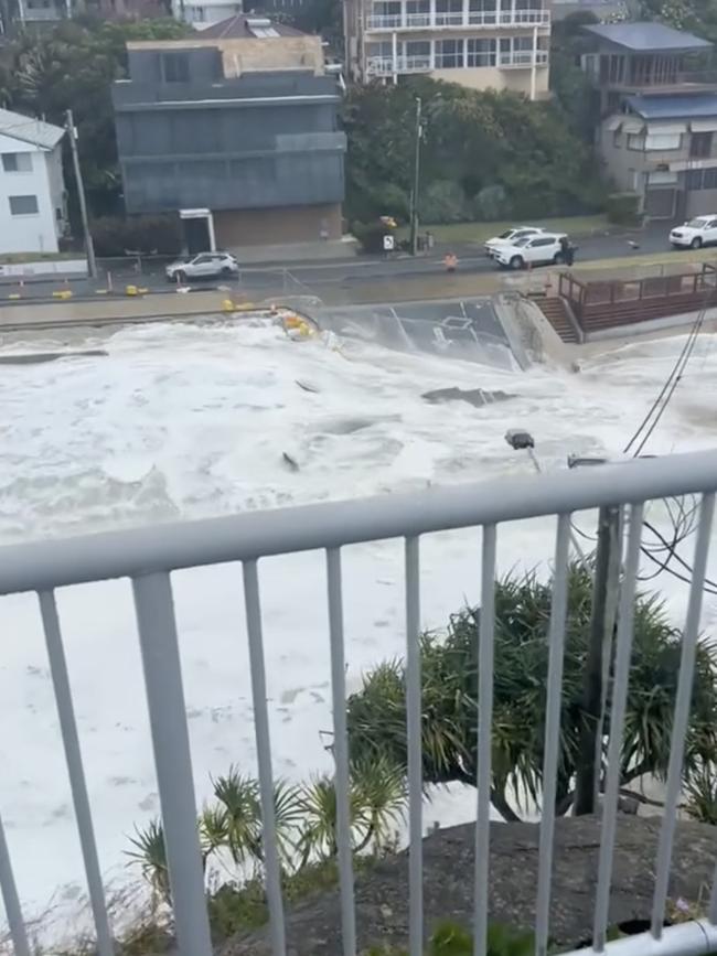 Vision shows massive surges of water. Picture: TikTok @ashtonmarshhh