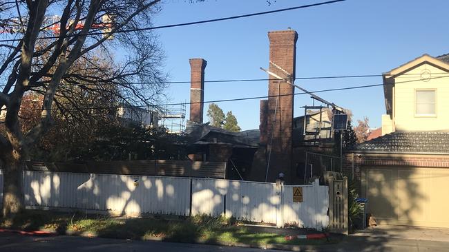 A home has been razed in a suspicious fire in Brighton. Picture: Sharon McGowan