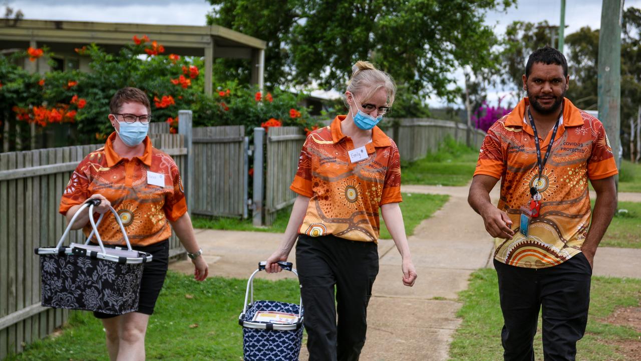 Mater Health’s door-to-door vaccination team administered about 260 vaccination over nine days, skyrocketing Cherourg’s vaccination rate to around 70 per cent for the first dose.