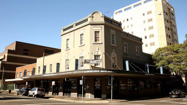 The Woolpack Hotel on the corner of George and Marsden Streets in Parramatta. Picture: Justin Sanson