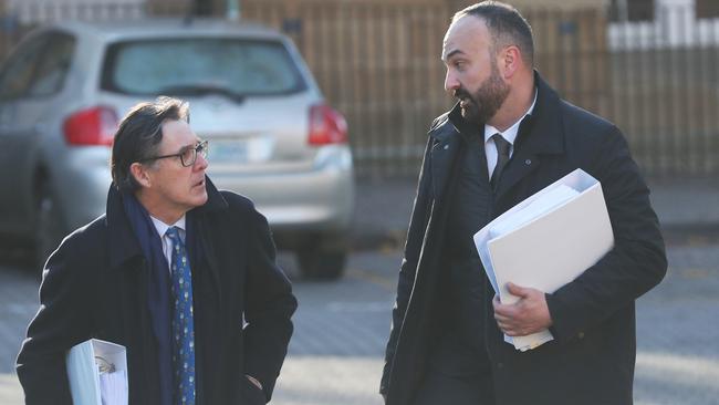 Moe Sultan on right arriving at court. Sultan case at the supreme court in Hobart. Picture: Nikki Davis-Jones