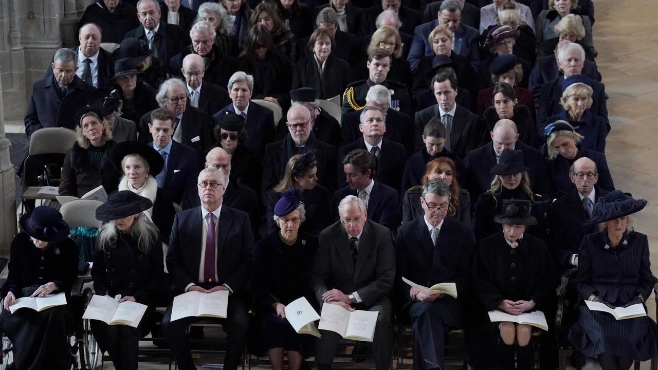 The service was a solemn occasion. That’s Camilla on the bottom right. Picture: Jonathan Brady/Getty Images