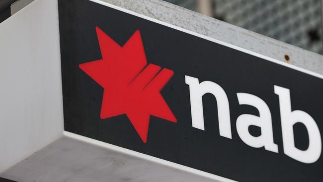 SYDNEY, AUSTRALIA - NewsWire Photos MARCH 30, 2023: NAB Bank signage on a branch on George Street in the Sydney CBD.Picture: NCA NewsWire / Damian Shaw