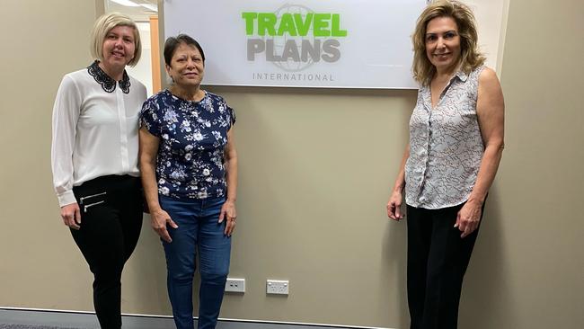 2020 may be a year best forgotten, but a proposed $125M support package could give Australian travel agents a much needed lifeline. (L - R) Alicia Cavagnino, Bina Williamson, and Joanne Intonato. Picture: Travel Plans International