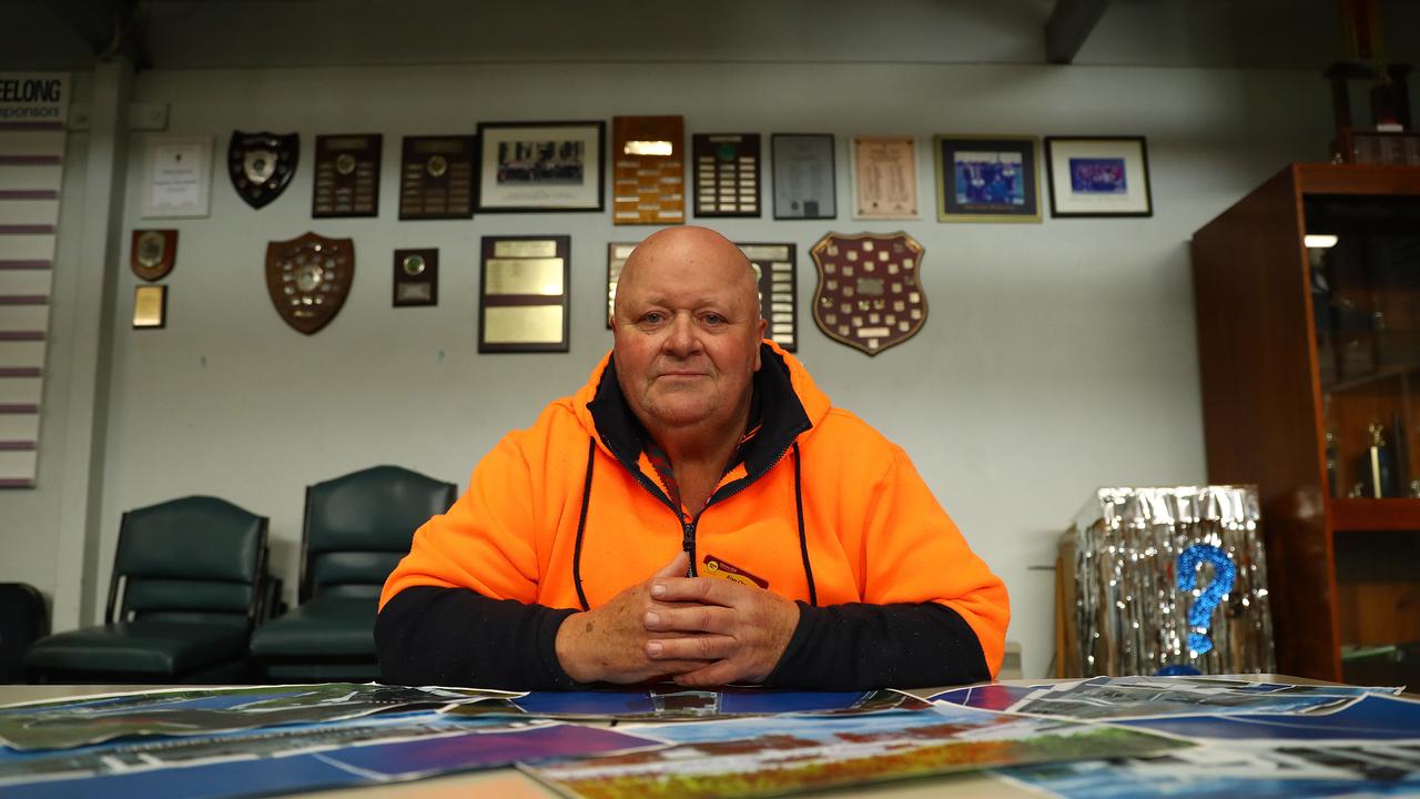 The Geelong Hockey Club's Alan Climpson with plans for the facilities that were expected to be built for the Commonwealth Games. Picture: Alison Wynd