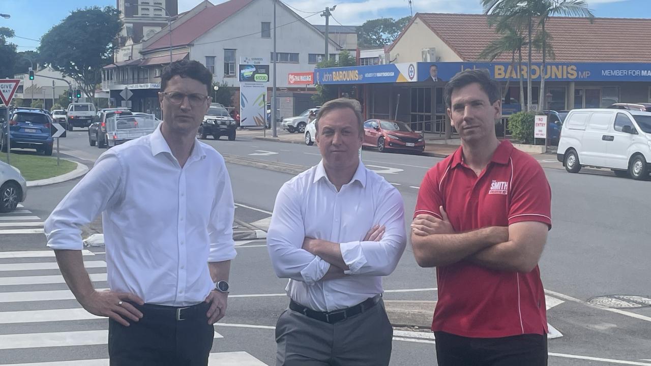 Train wars: Miles, Labor mates in job cuts stunt outside MP’s office