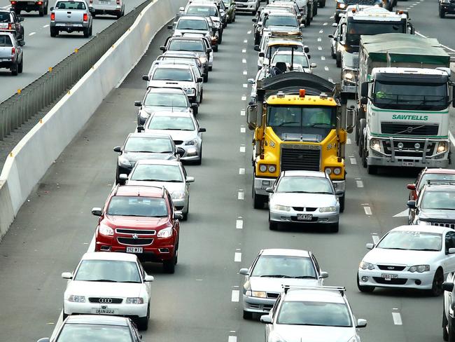 M1 traffic conditions on the Gold Coast, Prime Minister Malcolm Turnball has announced funding for sections of the road - View from Robina overpass where the lanes go from three to two Photo: David Clark