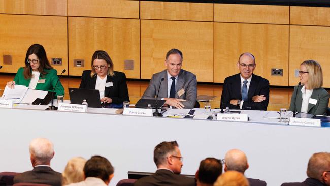 Board members at the ASX annual meeting on Monday. Picture: Max Mason-Hubers